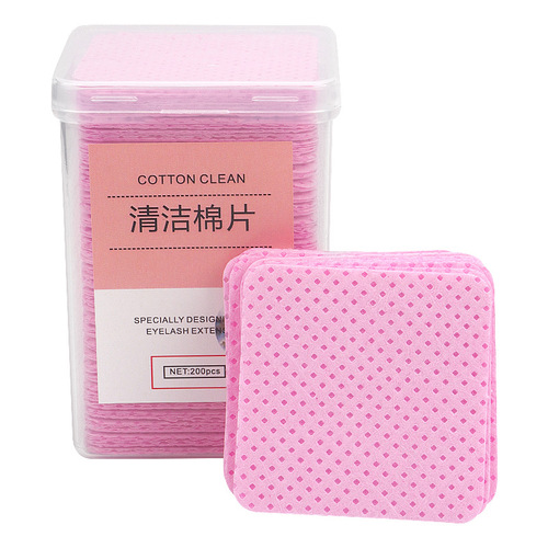 Wholesale Pink Latex Bottle Mouth Cleaning Cotton Pads, Non-woven Cloth Box, Loading Adhesive Wiping Cloth, 200 Sheets/Box