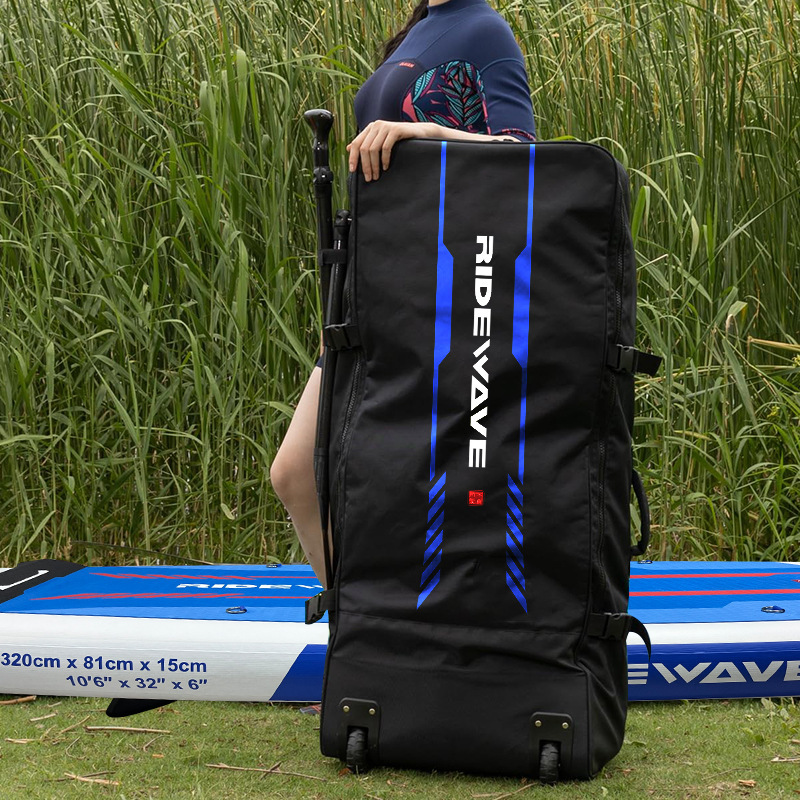 Universal Wheel Inflatable Paddle Board Bag Foldableing Luggage Bag with Pulley Large Capacity Backpack Travel Camping Style Cosmetics Bag