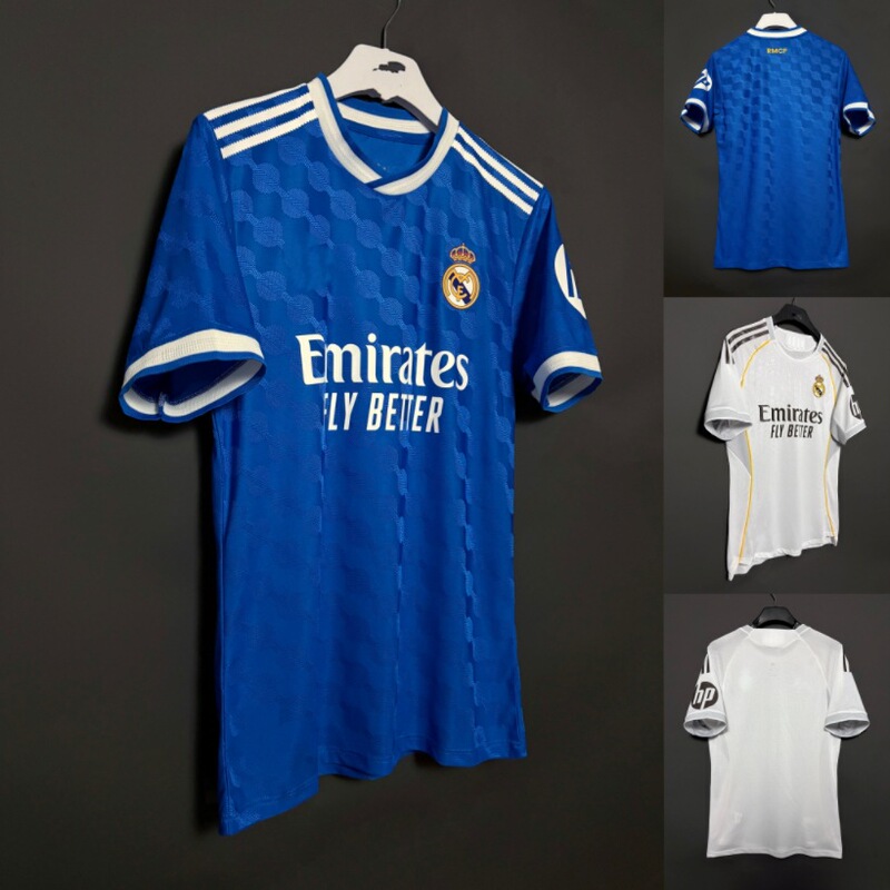 2526 Real Madrid Home and Away Two Away Player Version Jersey Summer Short-Sleeved T-Shirt Sports Casual Football Uniform Club