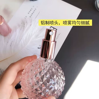 香水瓶透明玻璃喷雾瓶100ml化妆品分装瓶简约ins精致圆形香水空瓶
