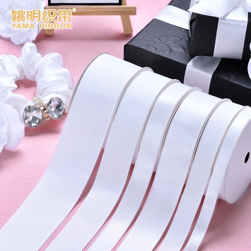 Venta al por mayor Yao Ming cinta en blanco y negro cuerda poliéster de alta densidad con flores caja de regalo accesorios cinta de embalaje cinta de arco