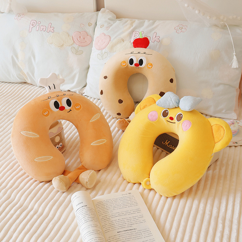 Almohada de viaje en forma de u de espuma viscoelástica con dibujos_voghion.com