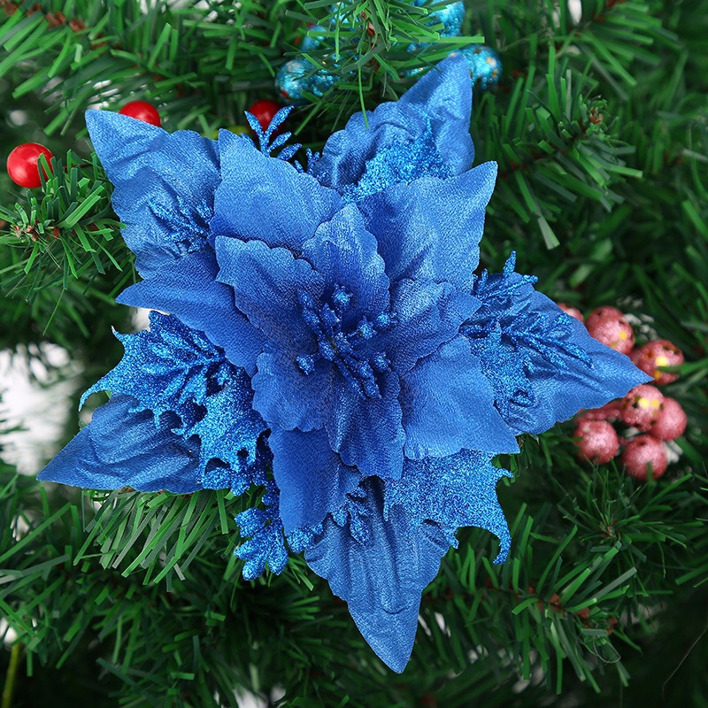 Gran ángulo agudo de Navidad más flores alrededor del árbol de Navidad coincidencias al por mayor 18cm de plástico tridimensional decoración de Navidad flores simuladas image 8