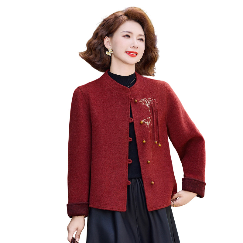 妈妈双面呢子大衣女短款2026秋冬新款小个子洋气小香风羊毛呢外套