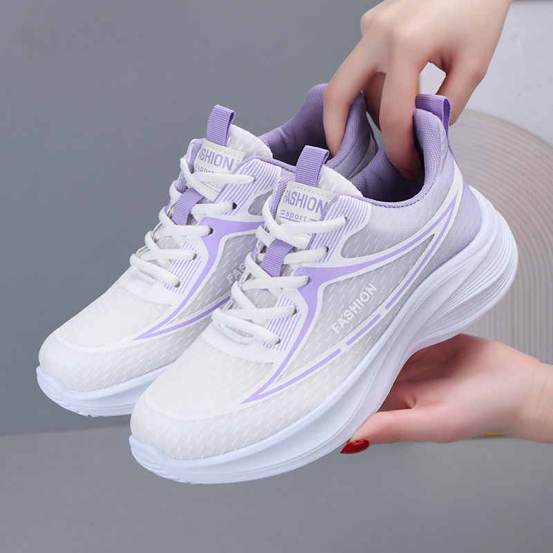 Casual Sports Shoes 2026 Spring Model Cross-Border Fly-Knit Women's Shoes Flat Lightweight Breathable Running Shoes Trendy Student Shoes Casual Sports Shoes 2026 Spring Model Cross-Border Fly-Knit Women's Shoes Flat Lightweight Breathable Running Shoes Trendy Student Shoes
