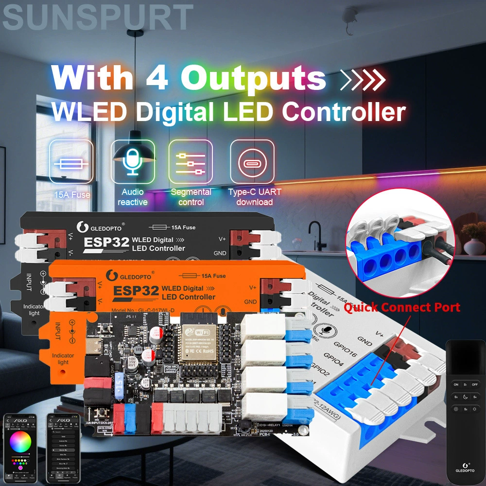 Умная цифровая LED-лента, красочный музыкальный контроллер