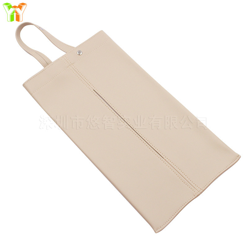 Caja de pañuelos de cuero de estilo japonés montada en la pared coche colgando bolsa de pañuelos cubierta de pañuelos caja de pañuelos blandos Silla de nuevo en stock