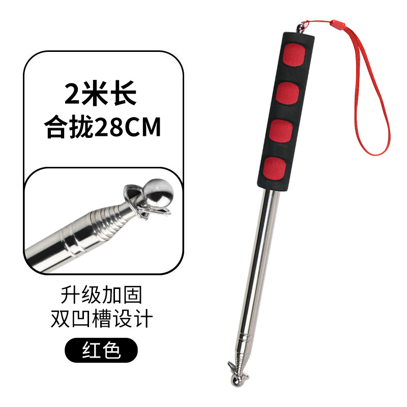 Guía turística retráctil mano fija 2 m bandera 1 m al aire libre engrosse contraído bandera 3 m latigaz 2.5