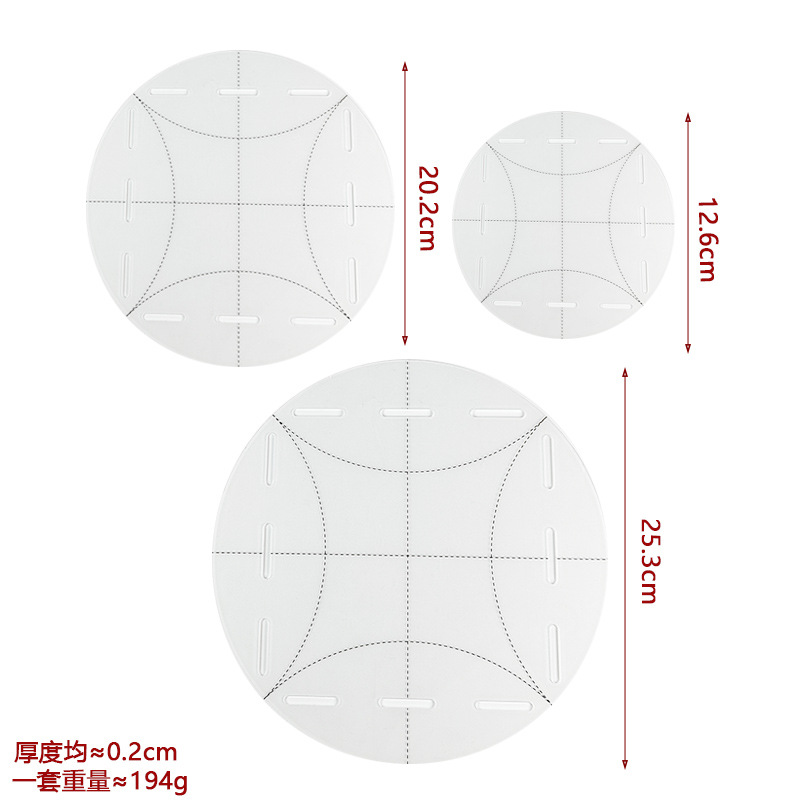 Regla de diseño de ropa Regla de mosaico de costura de forma especial de acrílico 90 ° Tela de corte Colección de plantillas de mosaico de doble regla