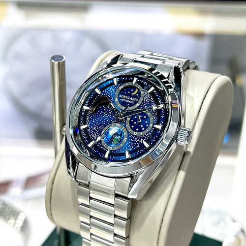 Full Sky Star Full Night Glowing Multifunctional Mechanical Watch Men's High Beauty Blue Light Watch Fashion Waterproof 