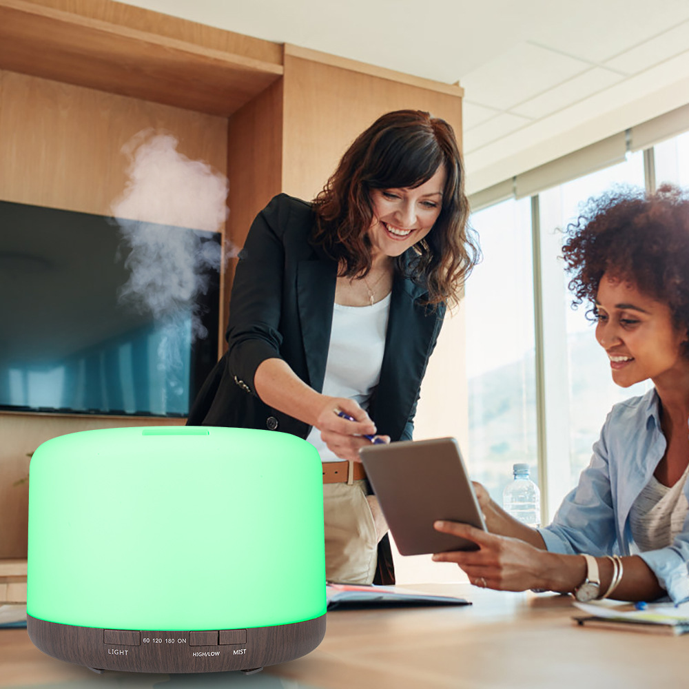 Difusor de Aceites Esenciales para Aromaterapia en el Hogar, 1000 ml, Diseño de Madera, Silencioso, Humidificador, Venta al por Mayor