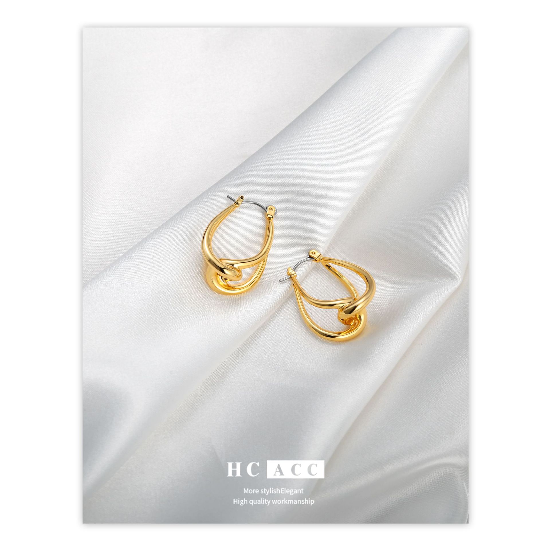 european-and-american-style-simple-plain-gold-series-earrings-french-elegant-elegant-c-ring-earrings-copper-plated-18k-gold-high-color-retaining-earrings