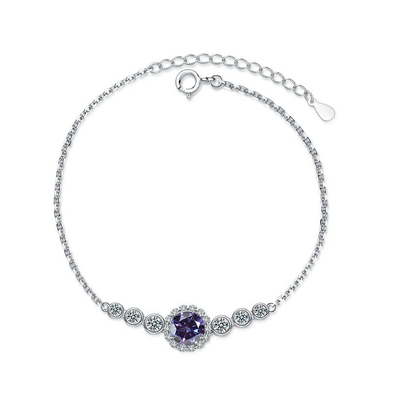 S925 joyería de plata estrella pequeña piedra mozanita pulsera mujer color D 1 quilates joyería en vivo fábrica de joyería al por mayor