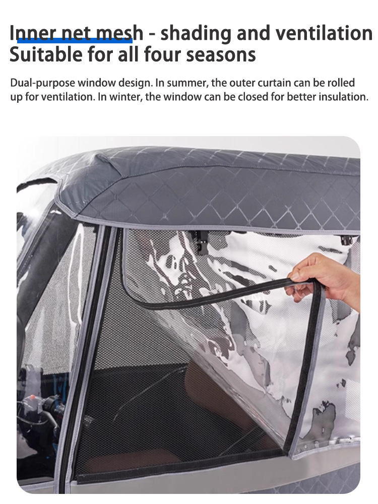 Jinpeng Su7 Tricycle-Specific Rain Curtain and Canopy, Windproof, Sunproof, and Cold-Resistant for Overseas Tricycles in Europe, America, and Southeast Asia