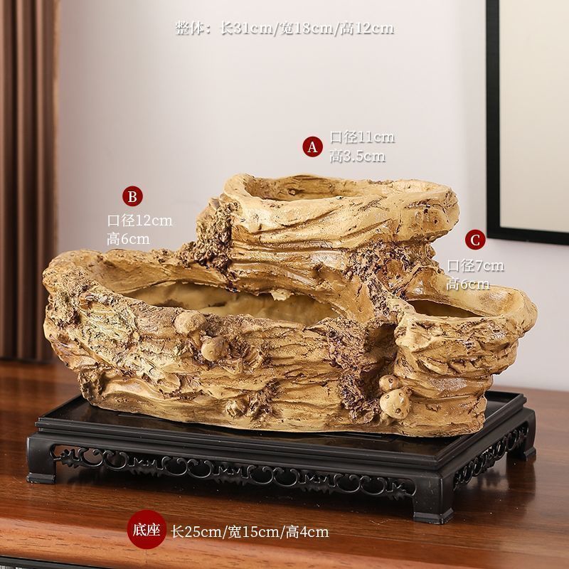 베이스가 있는 대형 모조 나무 세면대 장식품