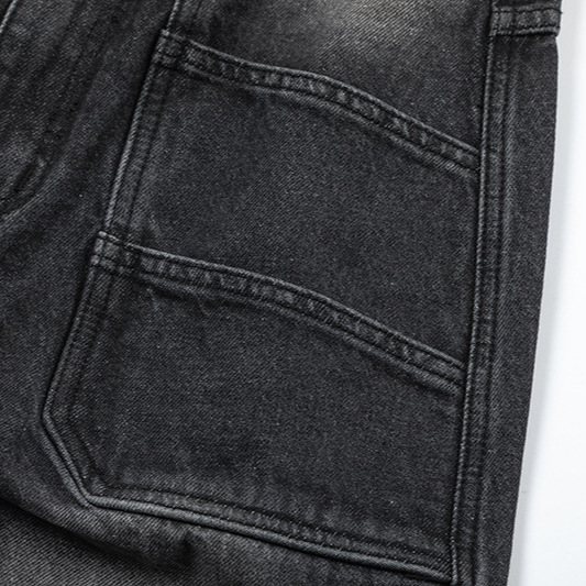 Vaqueros con bolsillos apilados y cremallera de alta calidad para otoño e invierno de Ian 24._voghion.com