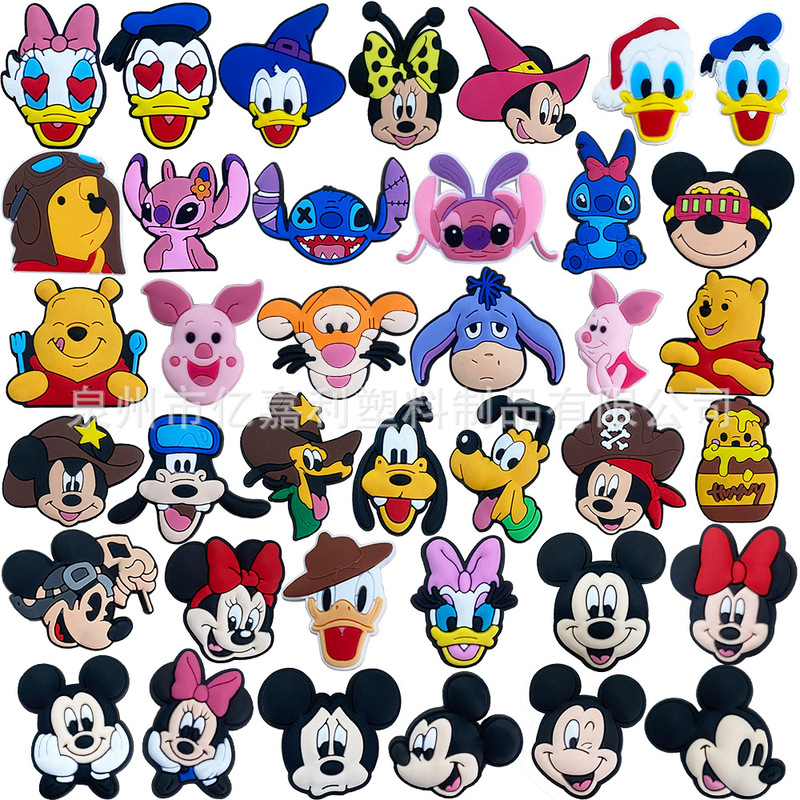 Donald Duck Series Cartoon Mickey Pooh Mickey Mouse Hole Shoes Shoes Flower Buckle Decorative Buckle Shoes Flower Shoes Wholesale