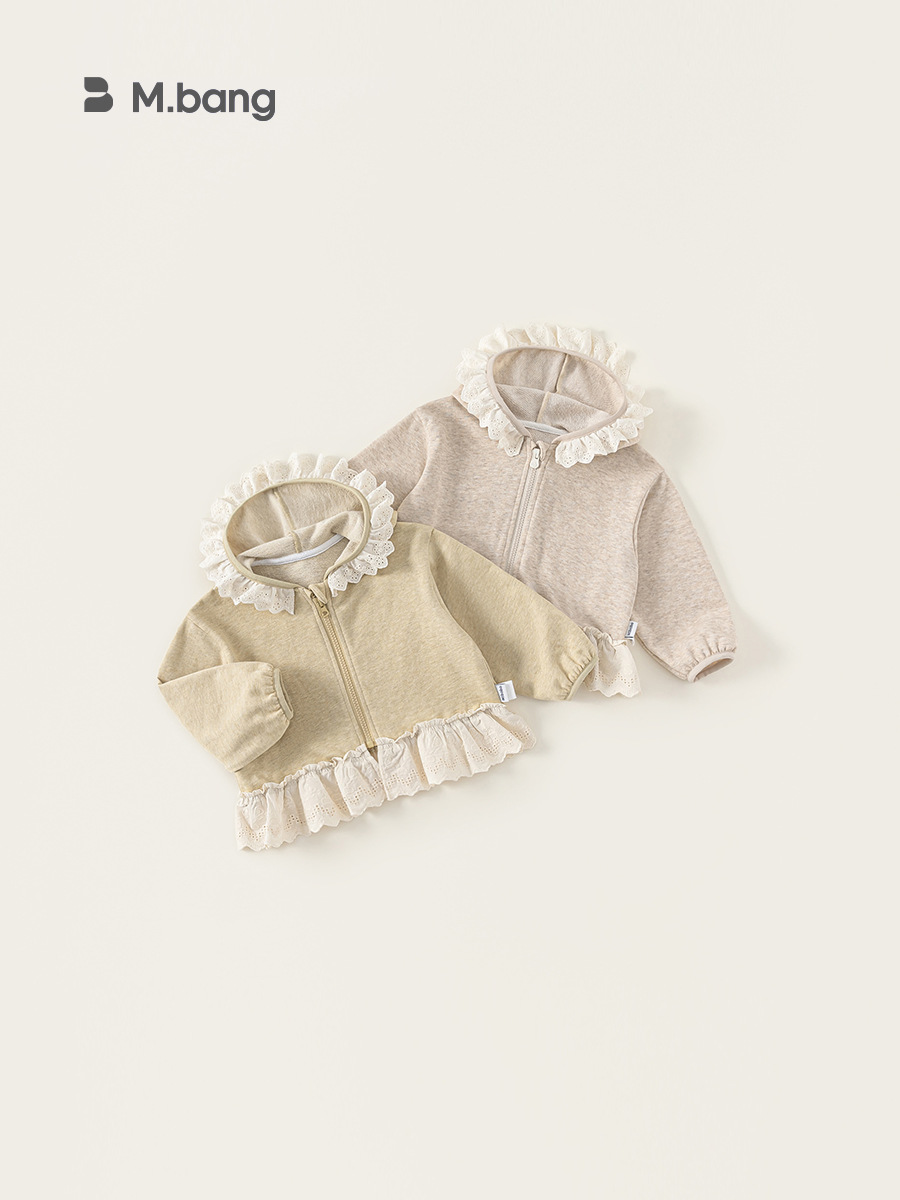 Youbao ropa para niños chaqueta para niñas primavera nuevo estilo con capucha encaje mujer bebé primavera y otoño suéter para niños top