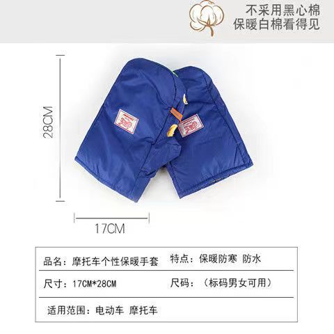Electric motorcycle handle set winter warm windproof cold waterproof gloves fleece-lined thickened gloves unisex electric car