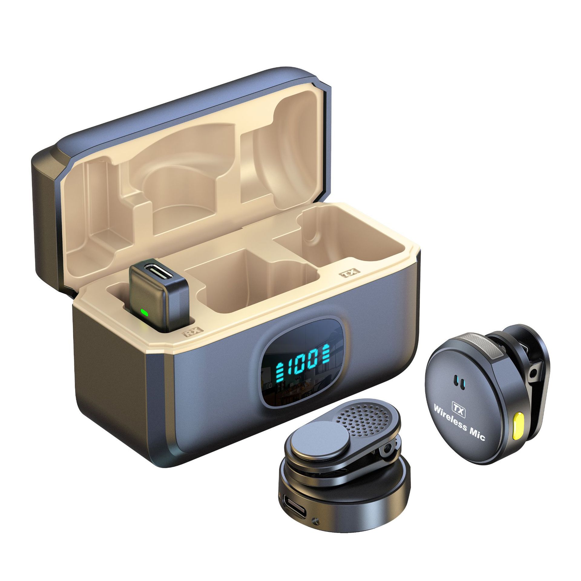 Q8 con almacén nuevo producto de gama alta micrófono de clip de cuello inalámbrico uno a dos teléfono móvil Douyin transmisión en vivo micrófono Bluetooth al por mayor