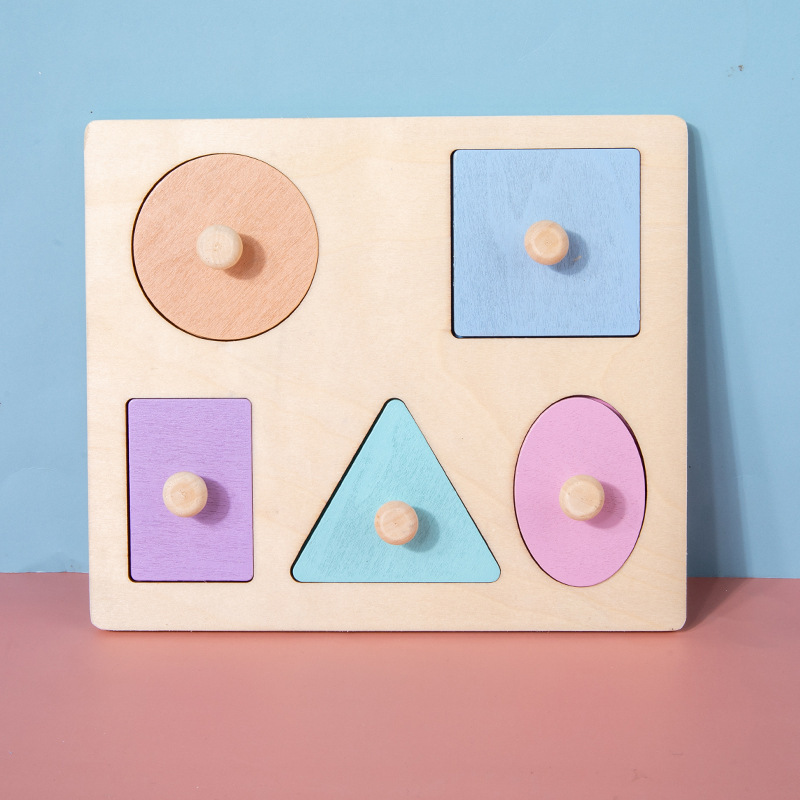 Montessori macaron figura geométrica panel de madera rompecabezas magnético cognitivo juego niños inteligencia desarrollo Juguetes