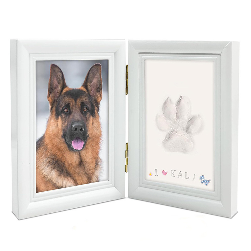 Cross-border Amazon Pet Paw Print Commemorative Photo Frame Hand Footprint Ink Pad Foldable Table Handprint Picture Frame