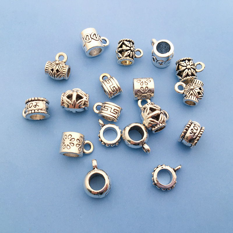 潘家diyブレスレットアクセサリー材料4mm三方掛け曲げ管合金大穴部品ペンダントアクセサリー接続バックル|undefined