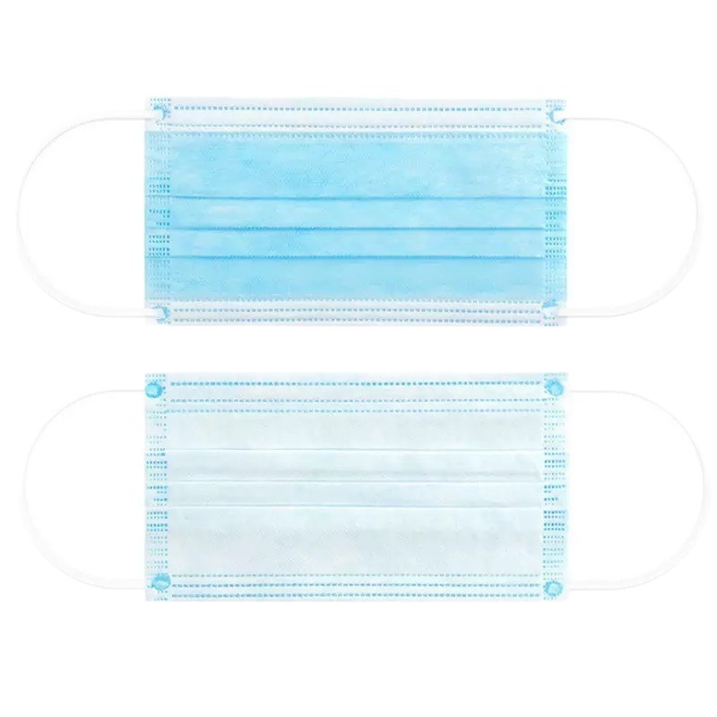 Mascarillas quirúrgicas desechables para adultos y niños, mascarillas protectoras estériles antivirales azules y blancas de tres capas, empaquetadas individualmente