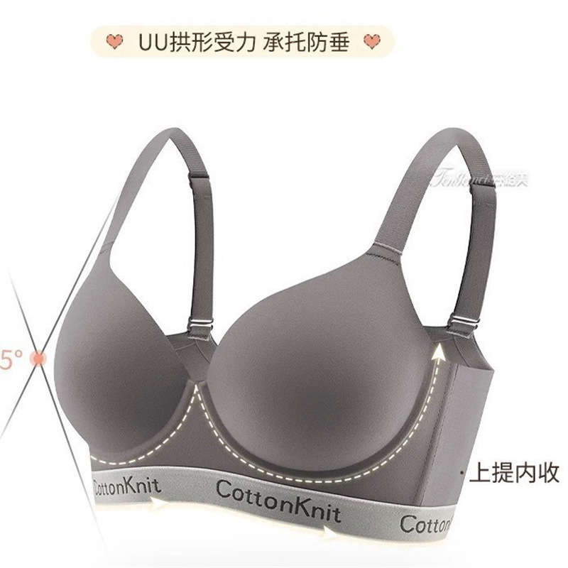 女性用下着、夏用薄型、大きな胸、小さな胸、大きいサイズ、シームレスプッシュアップ、軟鋼リング、胸縮小、たるみ防止ブラジャー|undefined