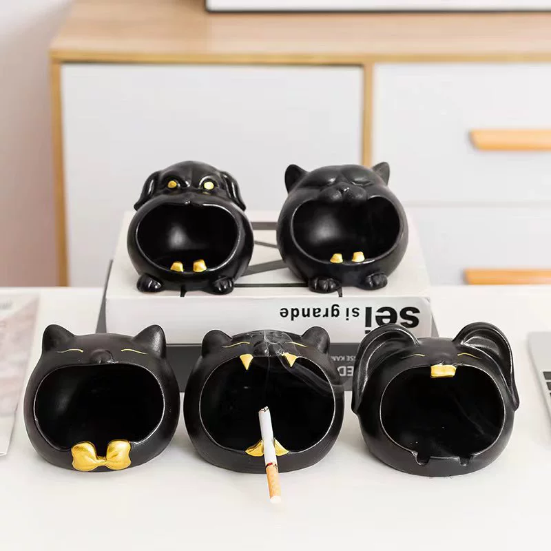 Самостоятельно изготовленная и продаваемая керамическая пепельница в виде лошади, в мультяшном стиле, ветрозащитная, стильная, высококачественная, для декора гостиной.