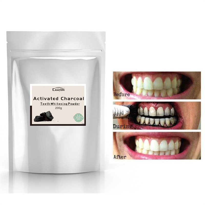 Crazylife Black Carbon Bamboo Charcoal Powder Natural Activated Tooth Cleanser 200g 1_voghion.com