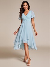 Y 74221 Summer V Neck A Line Dress ��Ҷ������ȹ ŷ�������