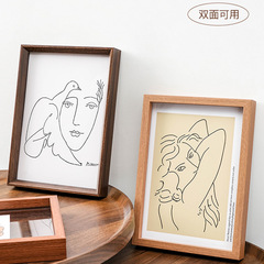 雙面透明相框a4擺台展示裝裱框實木8寸6標本壓花A3亞克力畫框掛牆