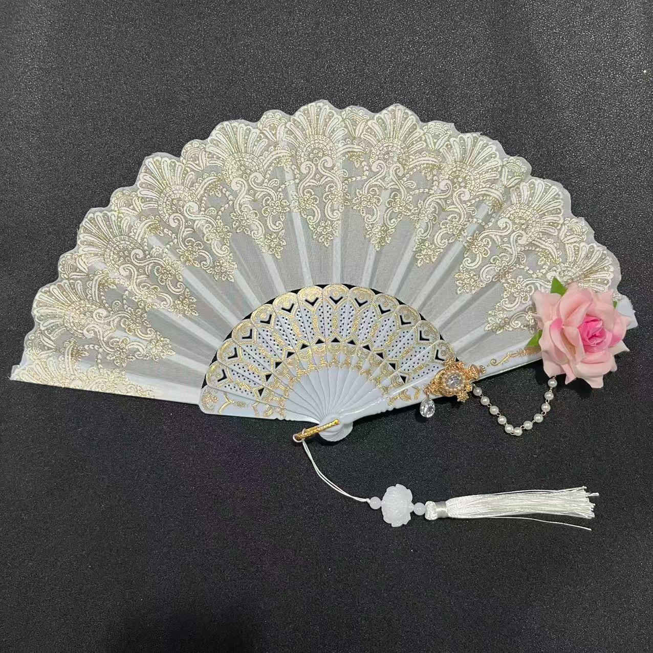 핫 스탬핑 팬 핑크 로즈 비드 체인 크리스탈 펜던트 및 펜던트