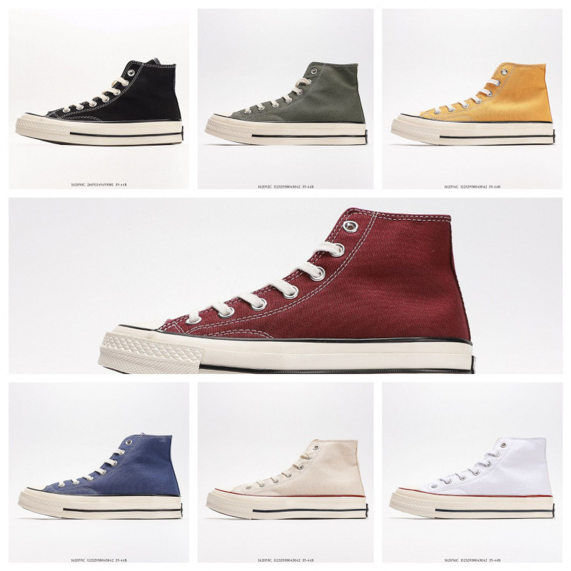 Akita High Version 1970S Canvas Shoes High-Top Vulcanized Retro Sneakers Classic Black and White Breathable Sports and Casual Shoes