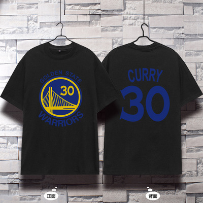 100 pure cotton Warrior Curry 30 Thompson 11 Basketball motion T-shirt student Easy leisure time ventilation Short sleeved