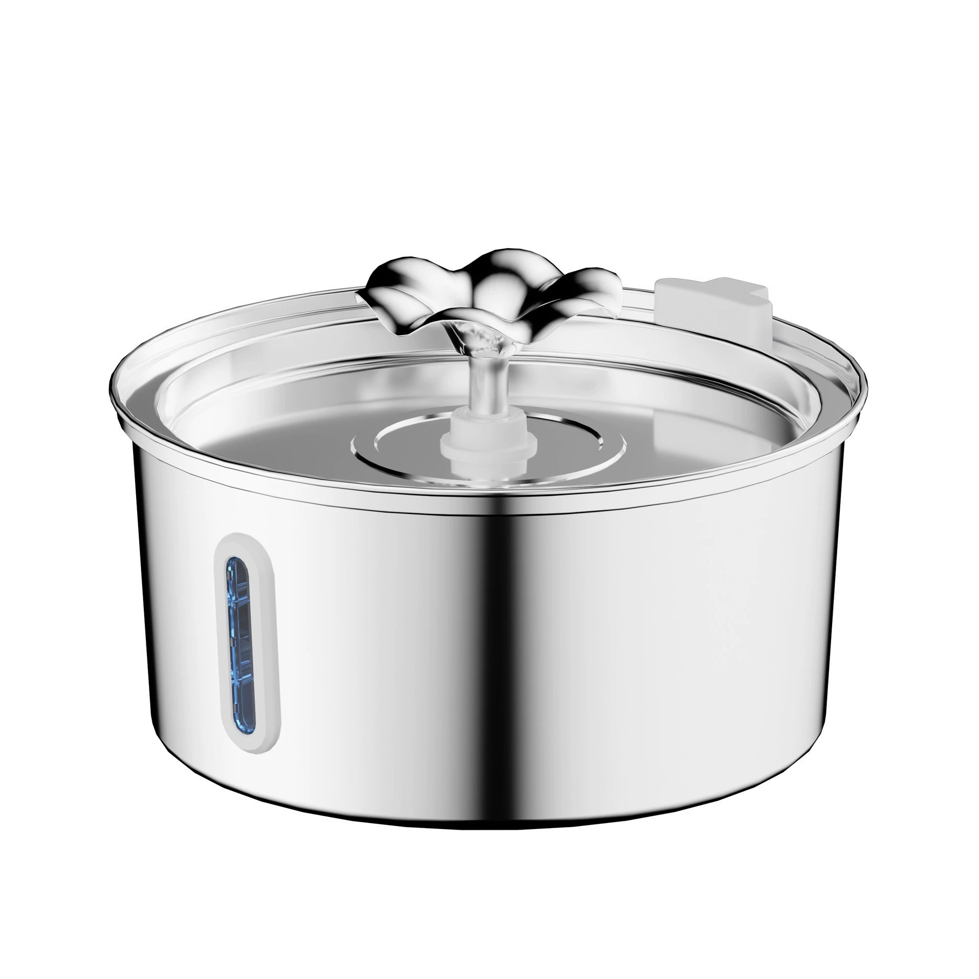 Cross-border hot flower full stainless steel pet water dispenser square round large capacity LED cat and dog water dispenser