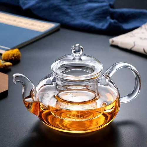 Wholesale high borosilicate glass flower tea high temperature resistant thickened transparent glass teapot filter glass teapot