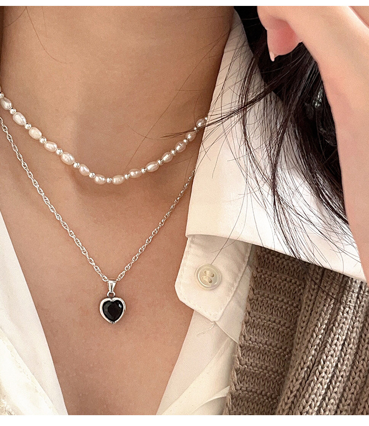 Women'S Gender 925 Sterling Silver Zircon Inlay Heart Shape Pendant Necklace