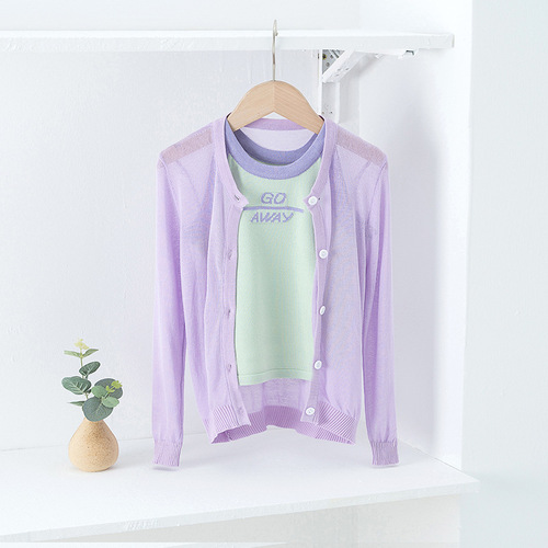 Clearance sale of children's clothing, wholesale summer jackets for girls, sunshirts for boys, knitted thin jackets for air conditioning