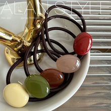 彩色小糖果~韩国春夏树脂椭圆小发圈 法式少女可爱头绳发绳橡皮筋