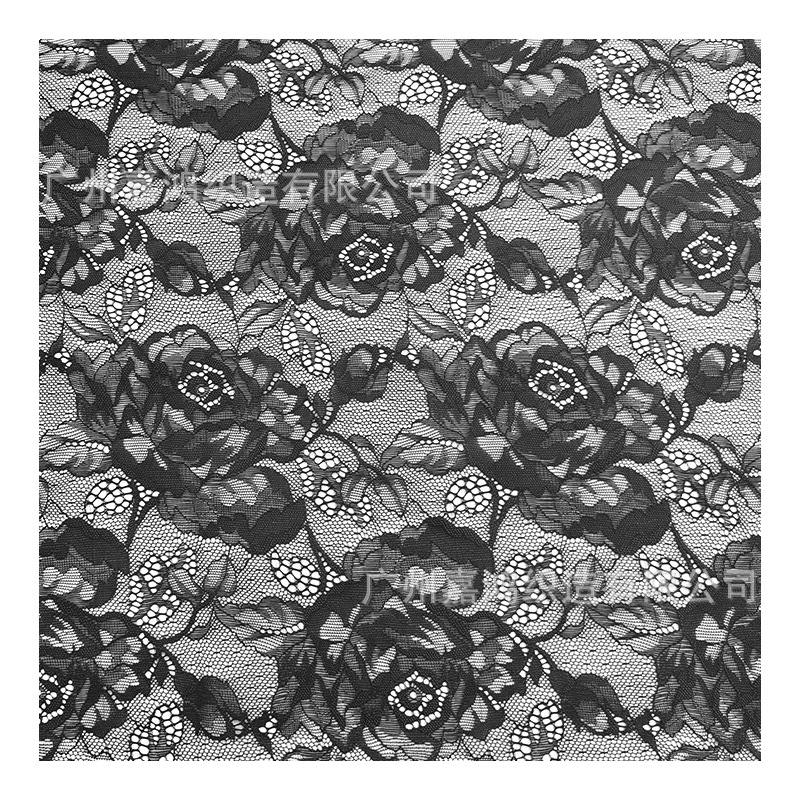 Nuevo encaje de gran flor, tela de encaje de amoniaco, encaje elástico, albaricoque blanco y negro en stock, tela de encaje de base