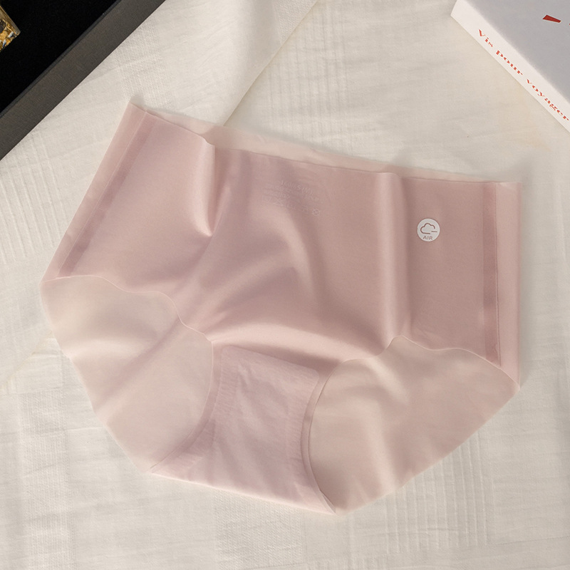 Ropa interior sin costuras mujeres antibacteriano transpirable entrepierna pantalones cortos triangulares finos de verano chicas sexy ropa interior de seda de hielo para mujer