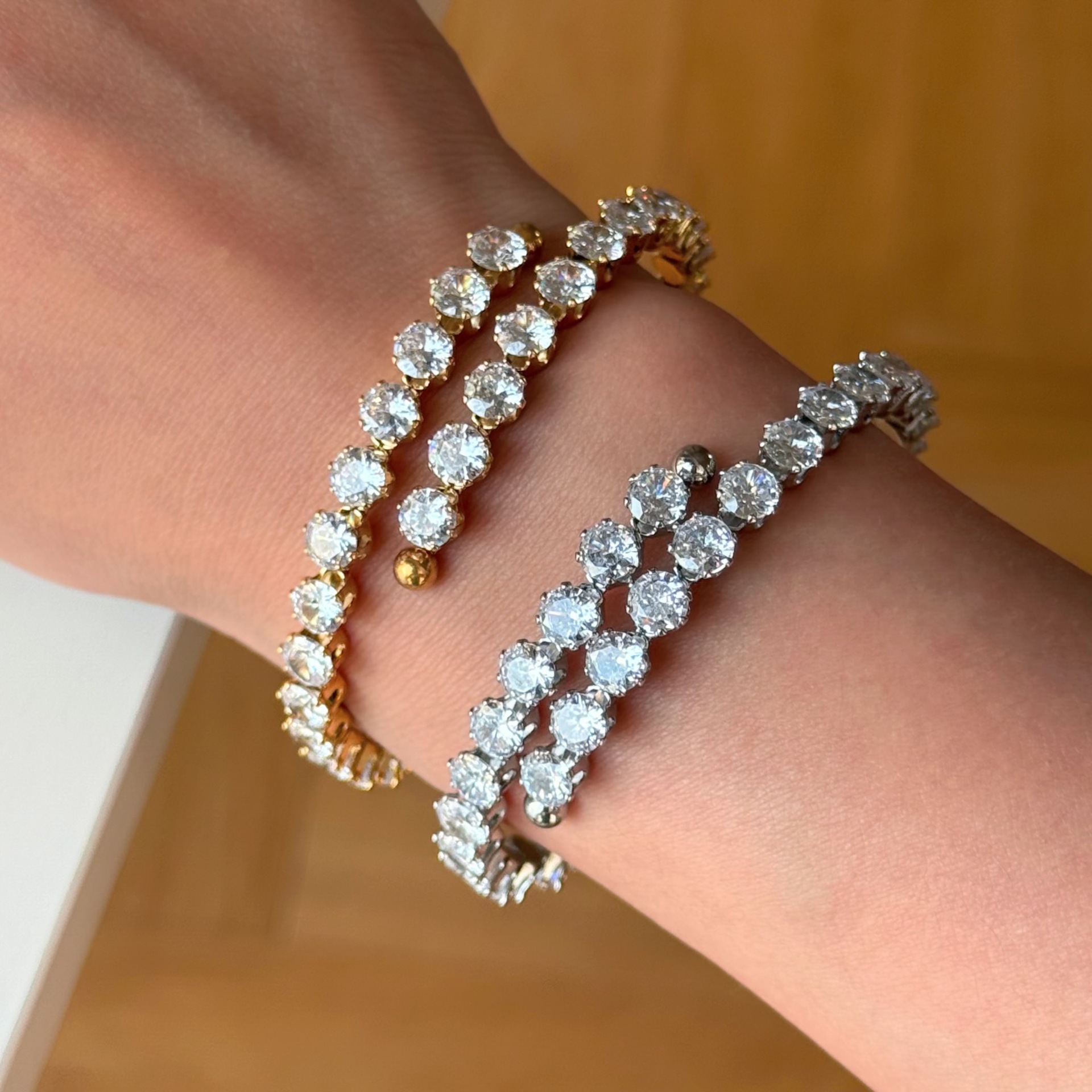 All Seasons Season Women's Gender Elegant Glam Geometric Titanium Steel Tennis Chain Bangle In Bulk