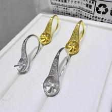 日式S925纯银配件含日标袋磨砂经典高跟鞋款耳钉空托饰耳钩女包邮