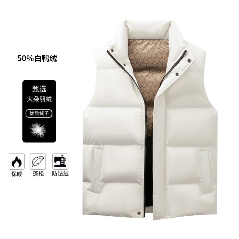 90 chaleco de terciopelo personalizado chaleco de plumón sin mangas al aire libre chaleco de plumón ligero de invierno para hombres image 9