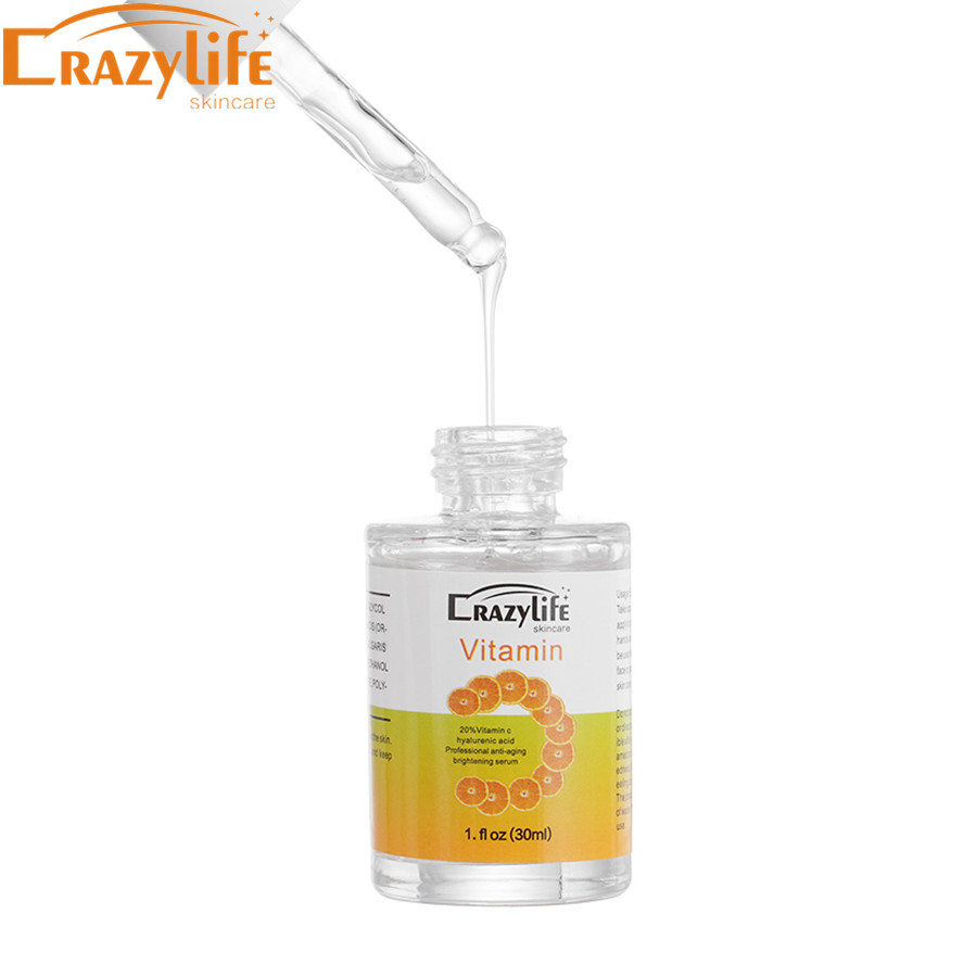 Crazylife Sérum hydratant à la vitamine C pour la peau du visage 30 ml_voghion.com