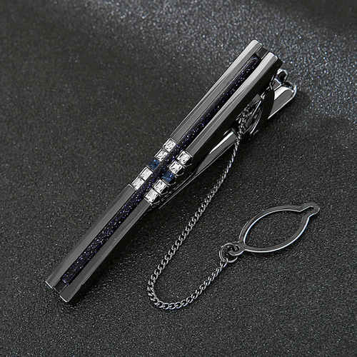 Cross-border men's tie clip, simple and elegant, polished bright rhinestone pendant, starry sky ball, Korean style business formal wear