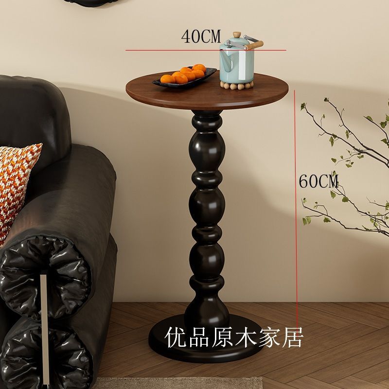 フレンチレトロスタイルアンティークコーヒーテーブルラウンド無垢材中国アメリカンスタイル小さなアパートティーテーブルルビーティーテーブルリビングルーム|undefined