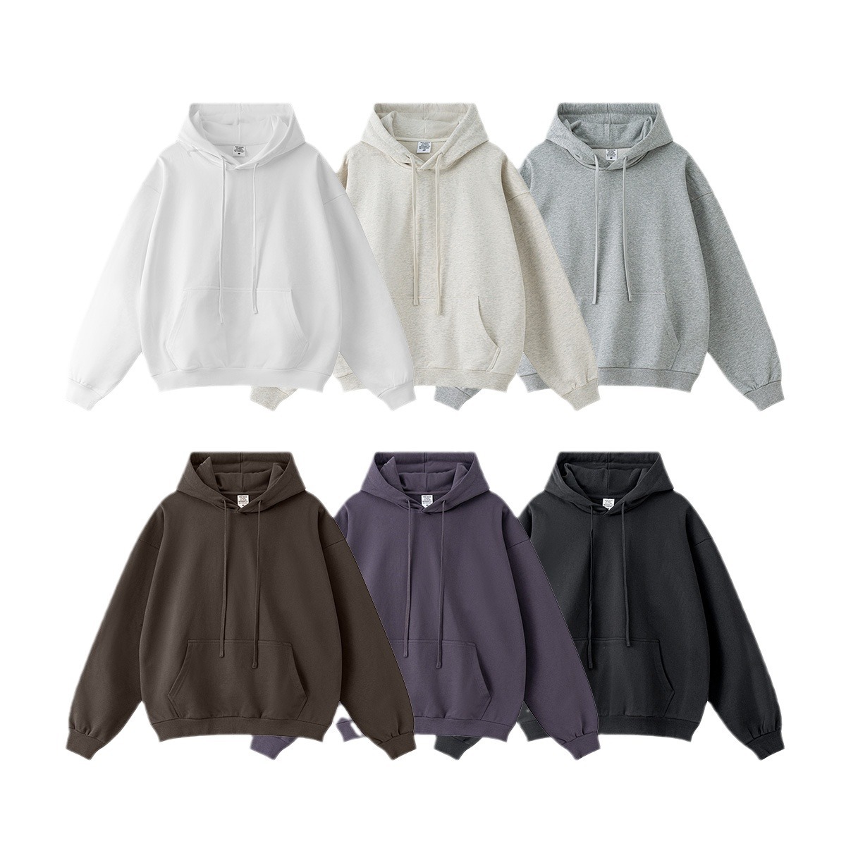 Personalización BM | Sudadera con Capucha para Hombre, Estilo Americano, Tendencia Primavera 2025, Marca de Moda, Corte Holgado, Color Sólido Básico, 440G, Tejido Grueso